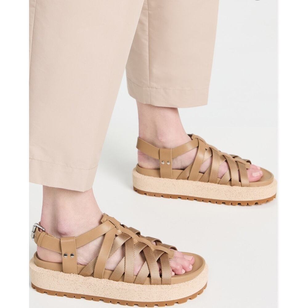 rag & bone Park Platform Fisherman Sandals Women 8.5 Brown‎ Leather Crossover